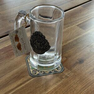 Harry Potter - Butterbeer Glass - Mug - Pewter Shield - Wizarding World NWT READ